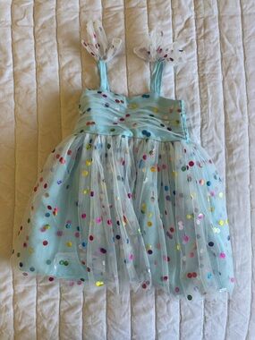 Toddler Girl Tulle Confetti Dress 12-18M Size 80 Blue Party